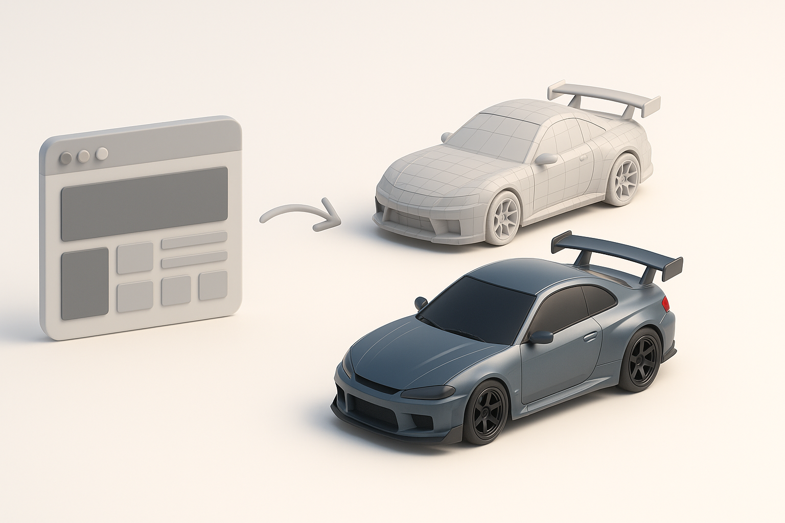 我设计 Need for Speed 风格 3D 模型的工作流插图