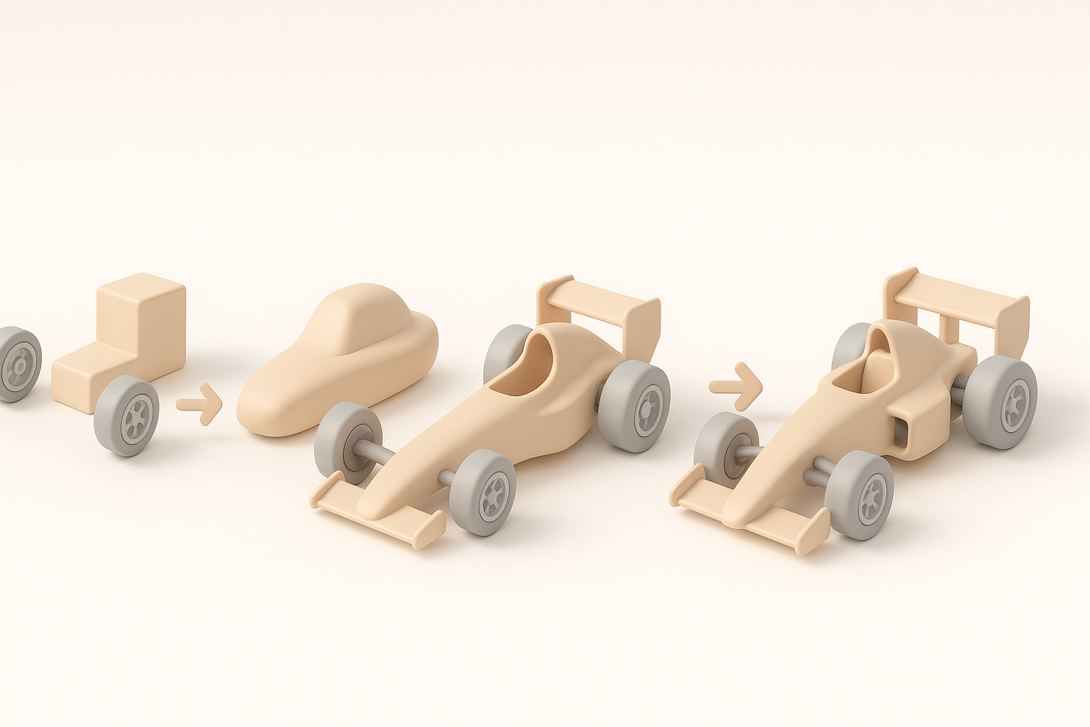 分步指南：构建赛车 3D 模型插图