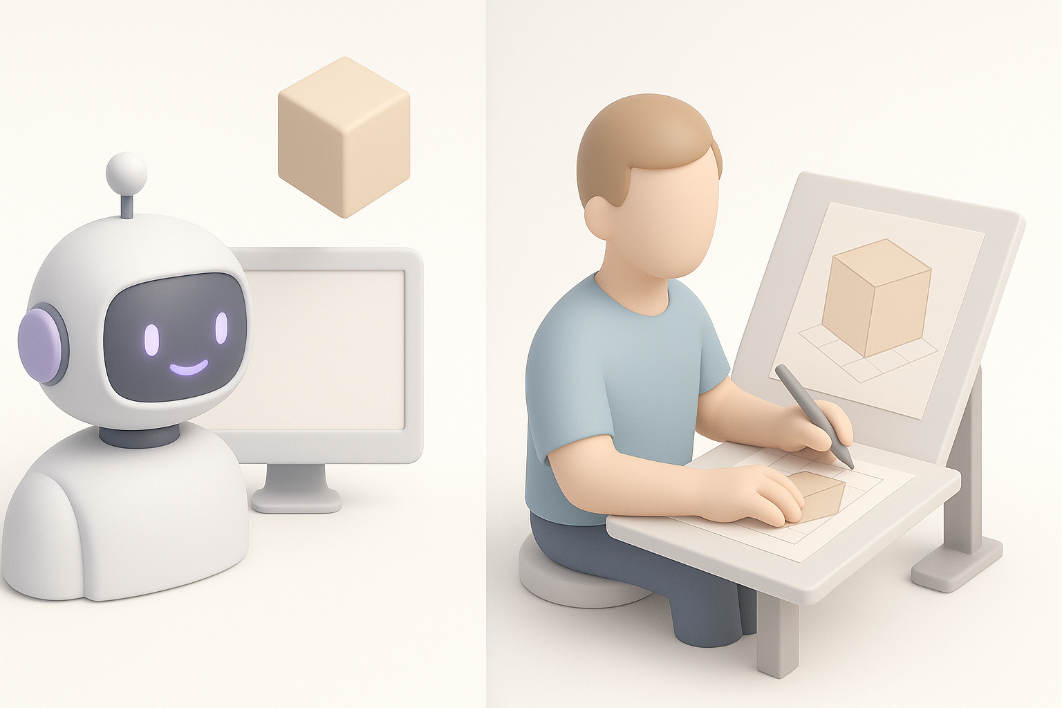 AI 驱动与传统 3D 建模方法的对比插图