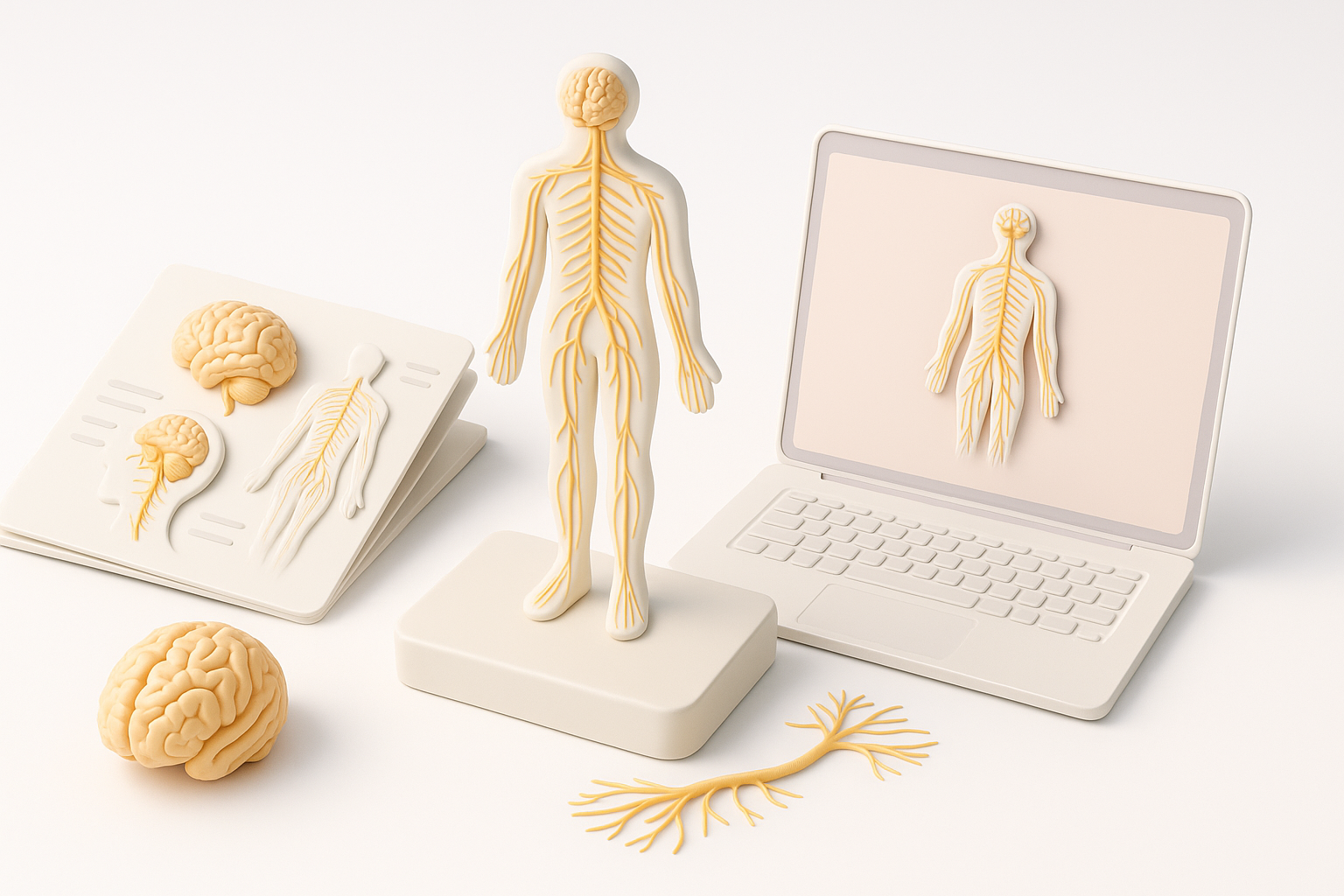 3D神经系统模型概览示意图
