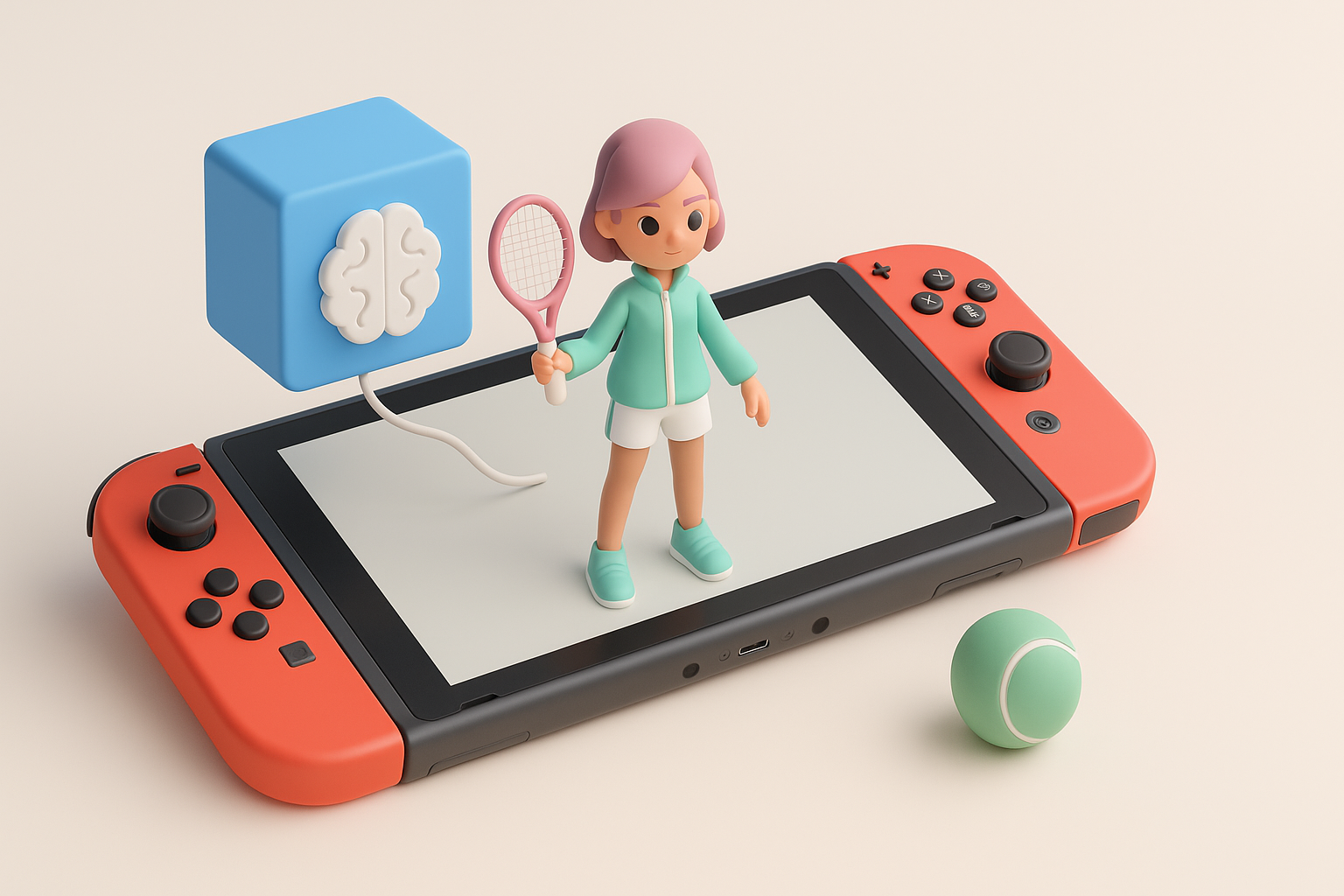 Using AI Tools for Nintendo Switch Sports 3D Models illustration