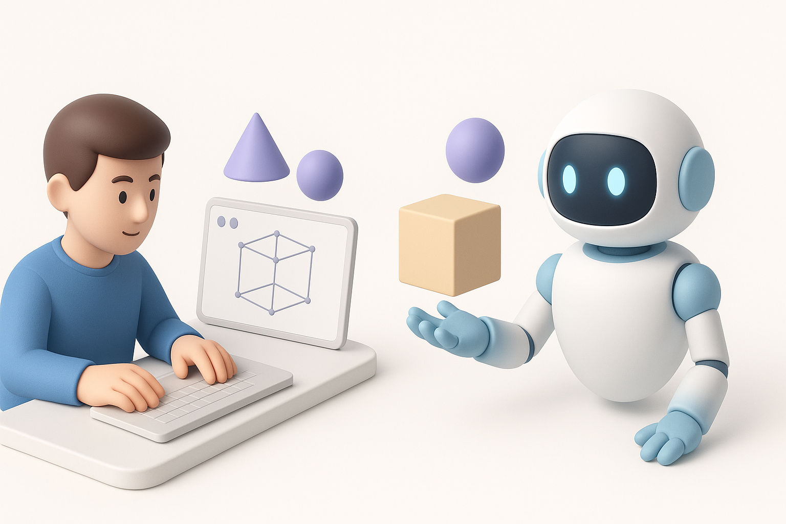 Comparison: Manual vs. AI-Assisted 3D Modeling illustration