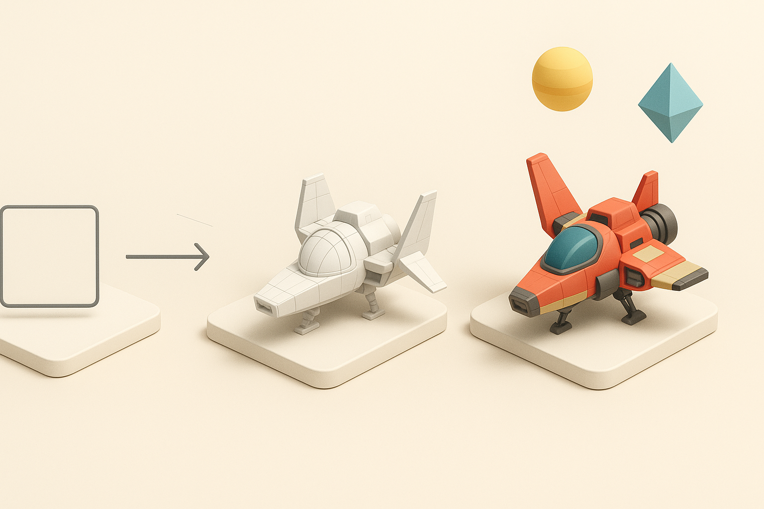 创建受《无人深空》启发 3D 模型的逐步工作流插图