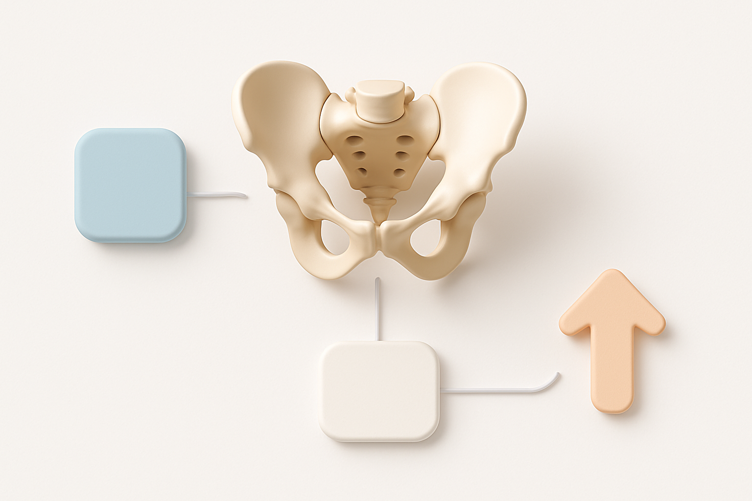 Ilustración del flujo de trabajo paso a paso para crear un modelo 3D de pelvis