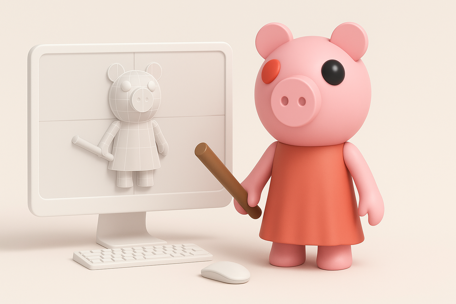 概述:Piggy Roblox 3D 模型制作插图