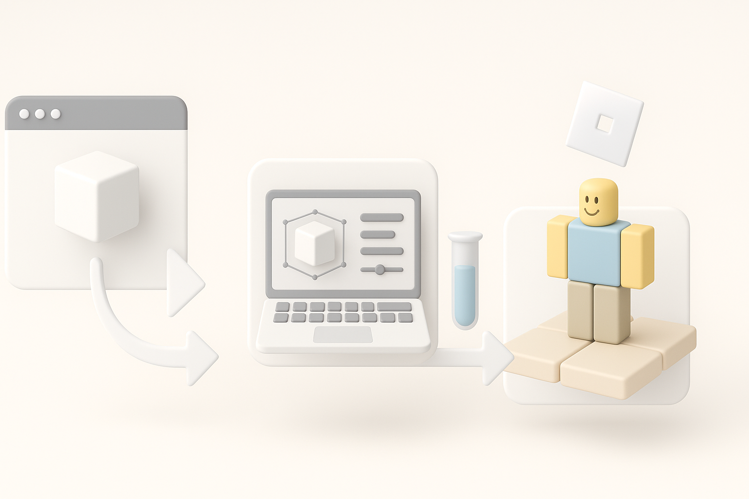 导出、测试以及在 Roblox 中集成模型插图