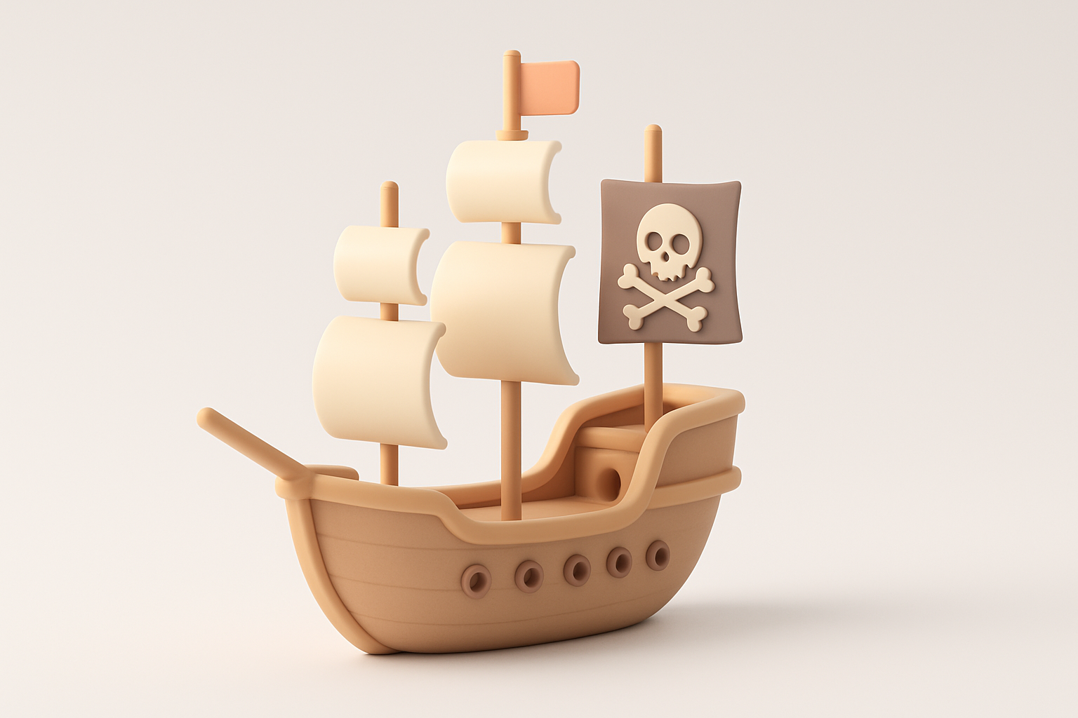 Modeling the Pirate Ship: Step-by-Step Process illustration