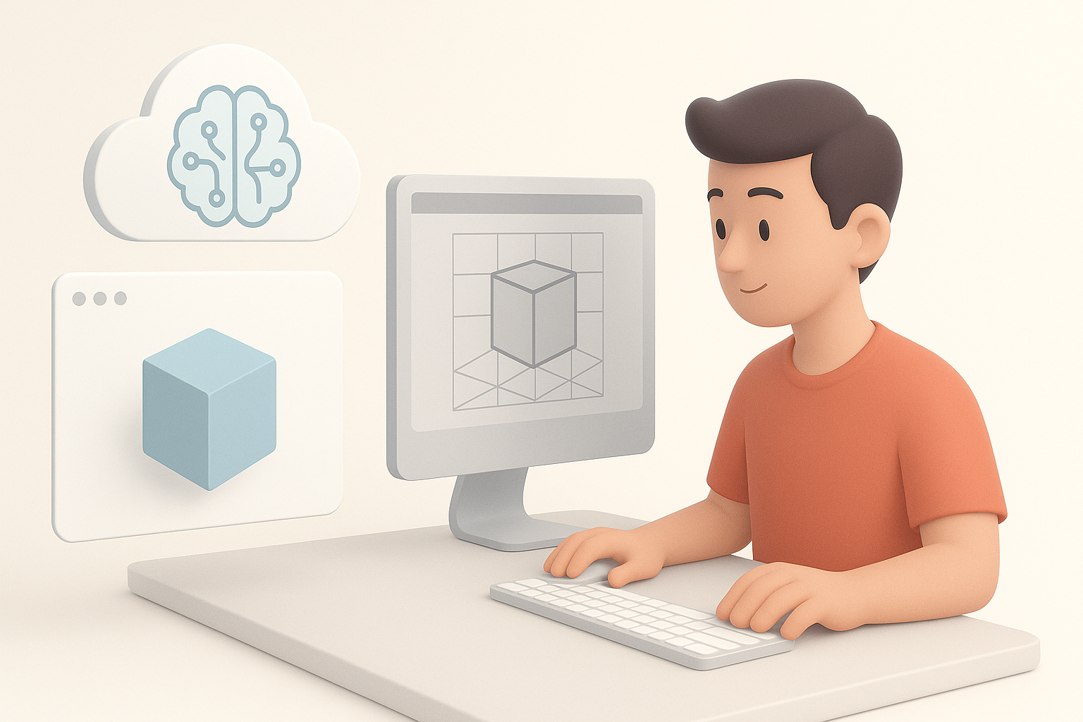 使用 AI 工具加速 3D 模型创建插图