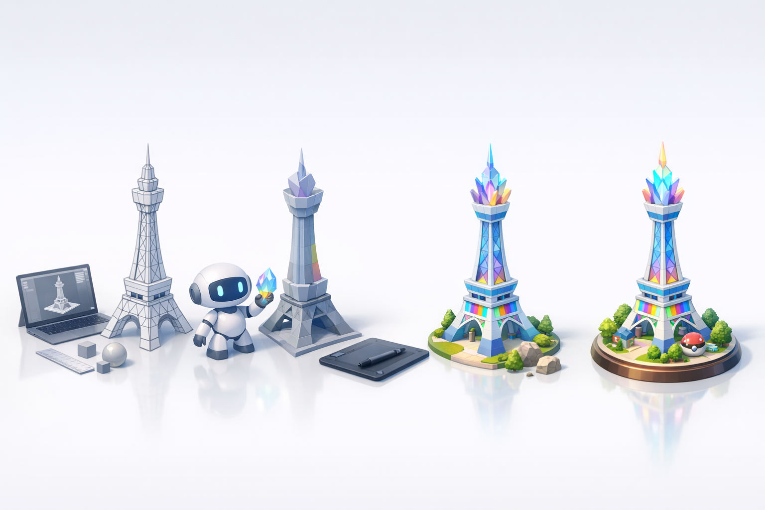 利用AI工具高效创建3D模型示意图