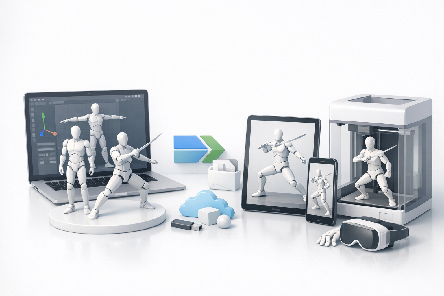 导出与使用可摆姿势的3D模型 示意图