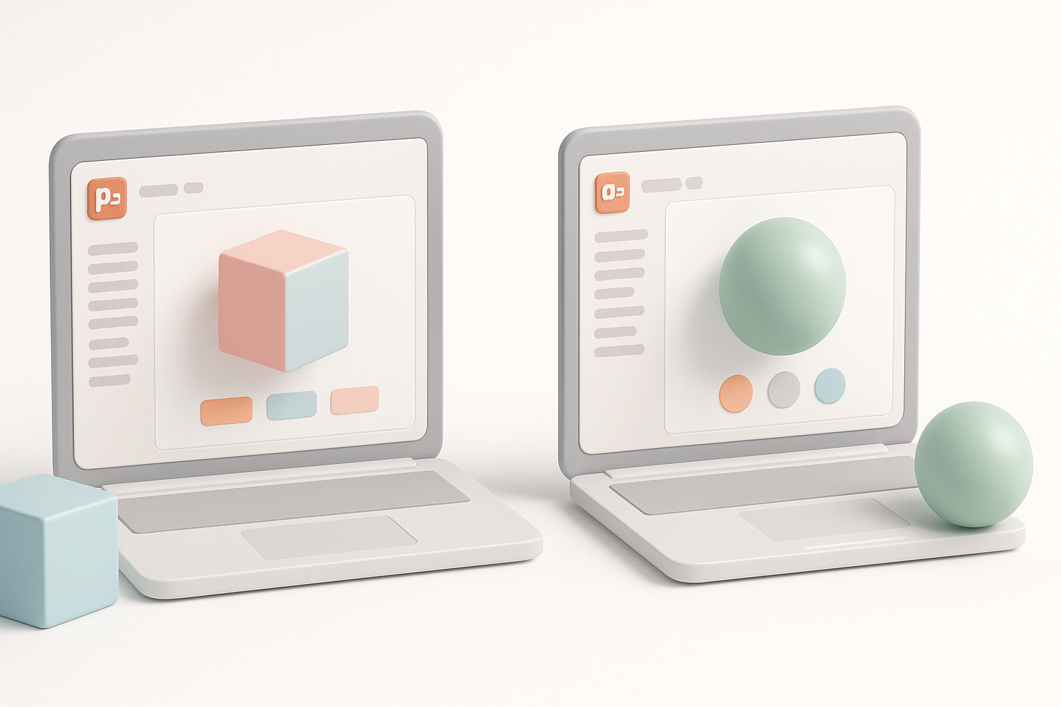 Comparing PowerPoint 3D Workflows illustration
