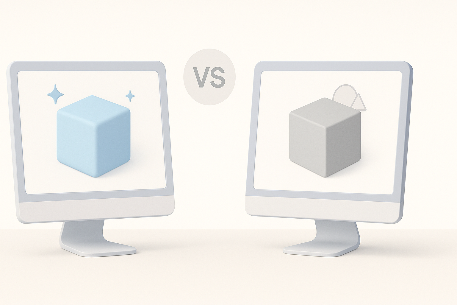 Comparing AI-Powered and Traditional 3D Creation Methods illustration