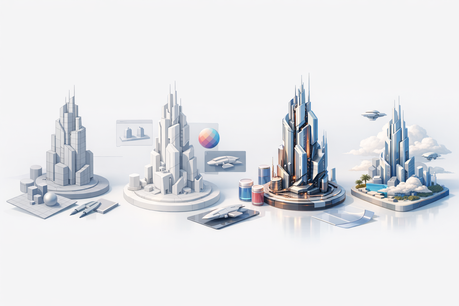 核心总结:科幻摩天大楼建模的关键洞察配图