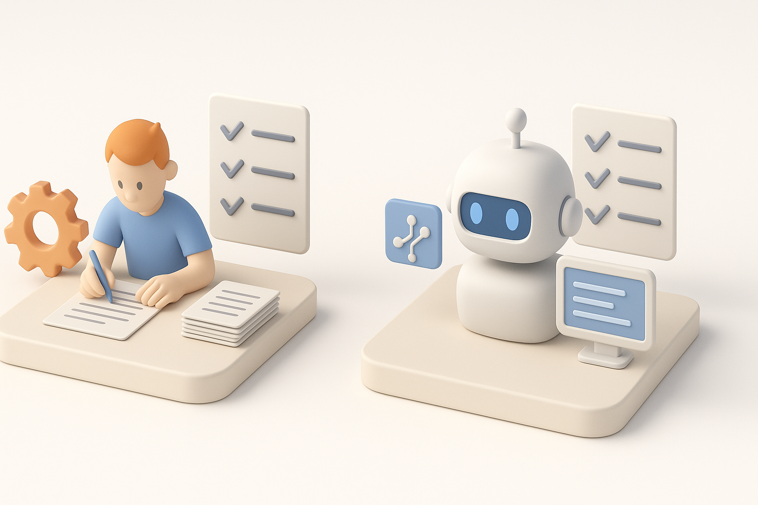Comparing Manual and AI-Assisted Workflows illustration