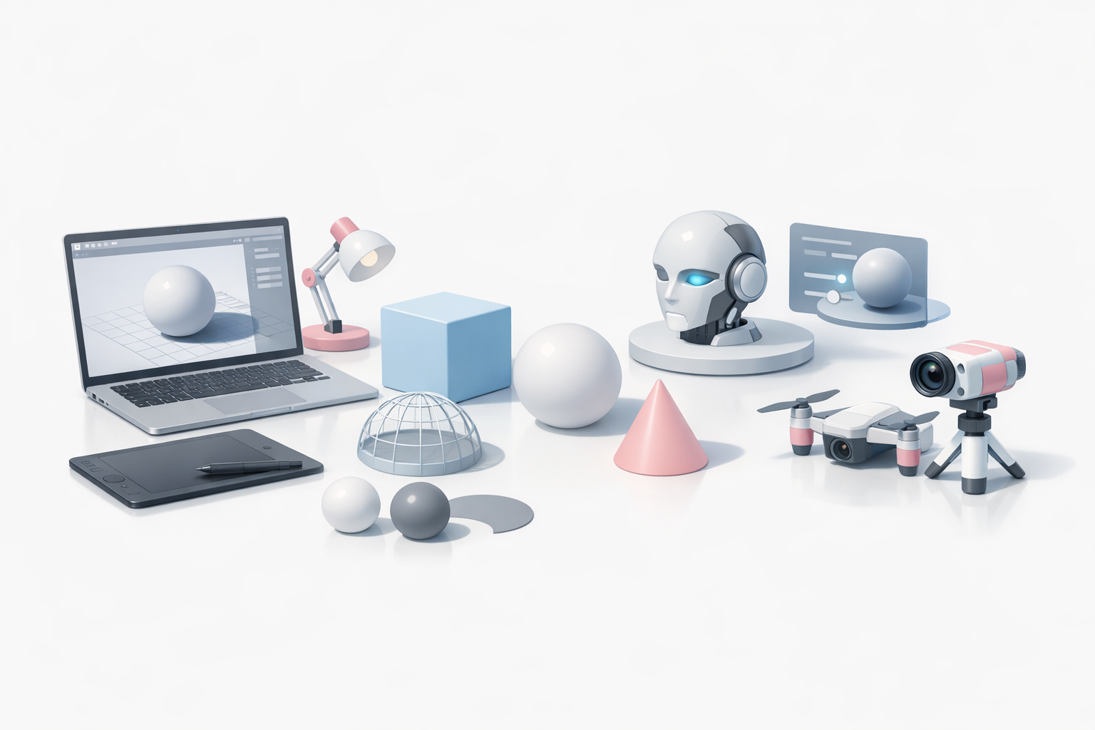 Ilustración de herramientas y soluciones de IA para el modelado 3D de sombras