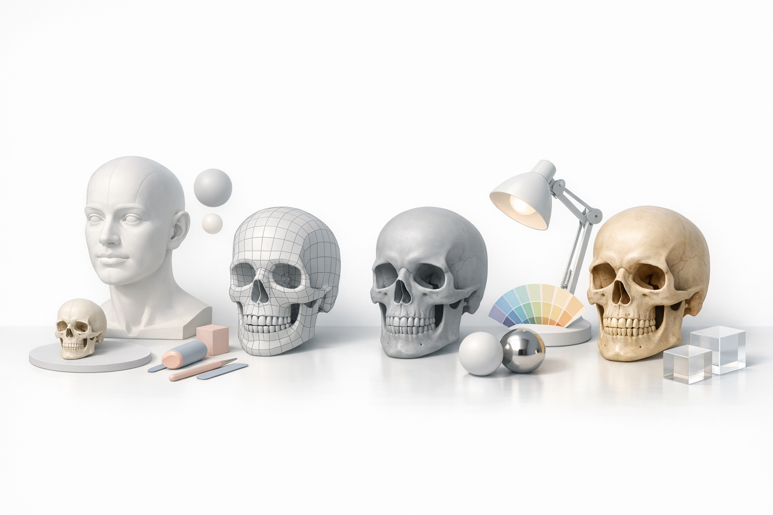 Overview: My Approach to Skeleton Head 3D Modeling illustration