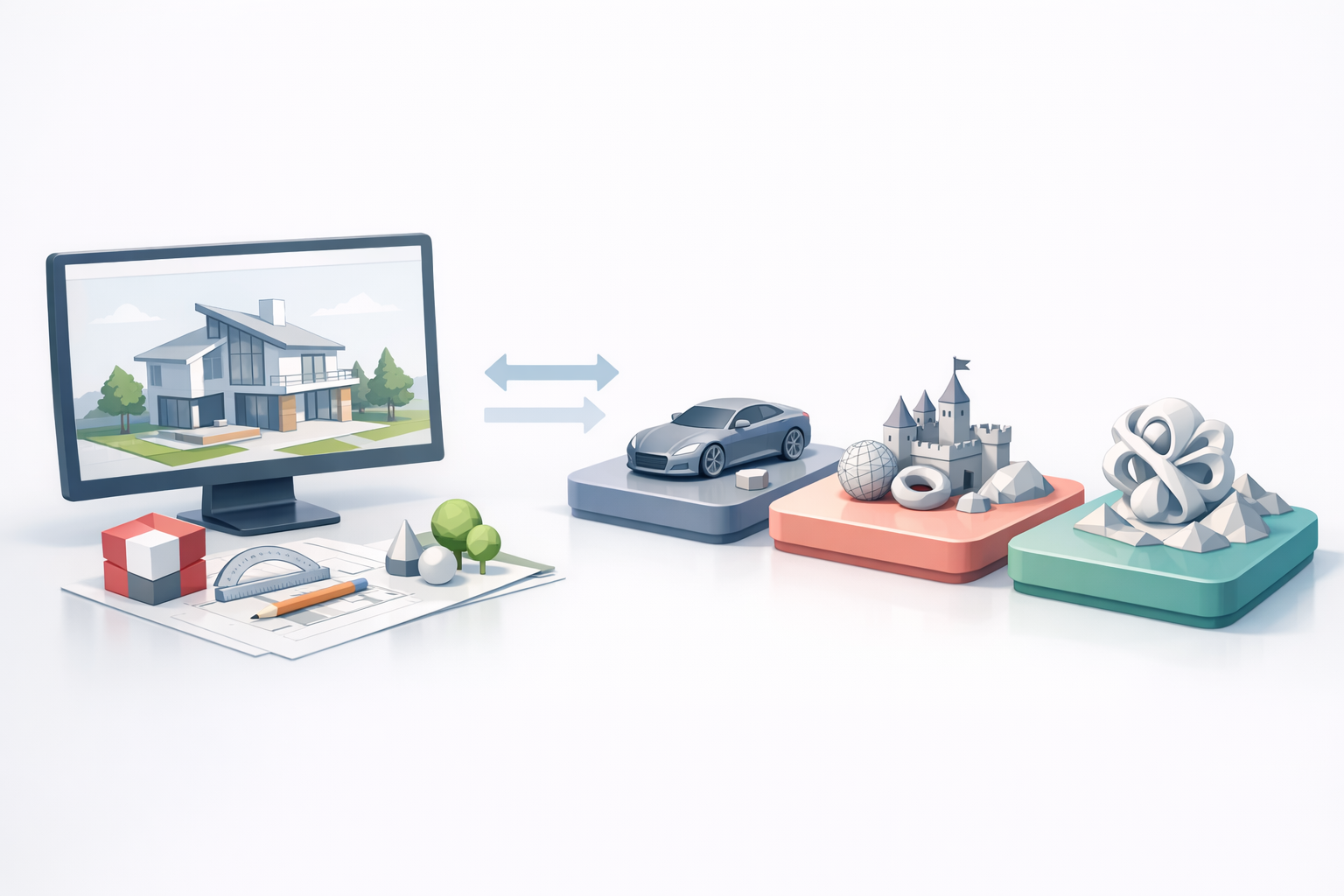 SketchUp 与其他 3D 建模方案的对比插图