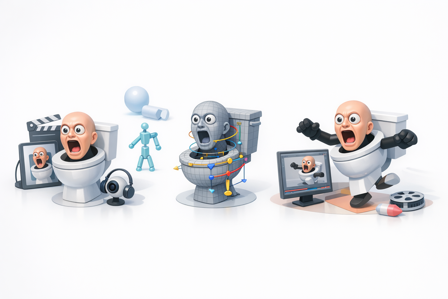 Rigging and Animation for Skibidi Toilet Characters illustration