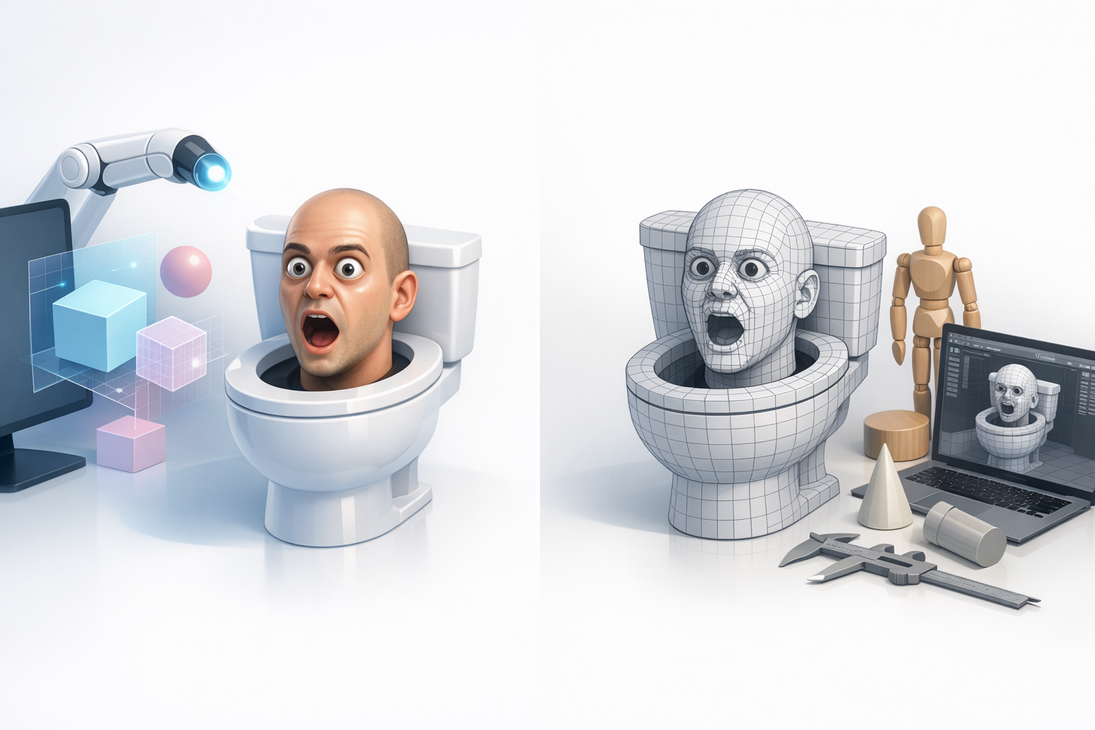 Comparing AI-Powered and Traditional 3D Modeling Methods illustration