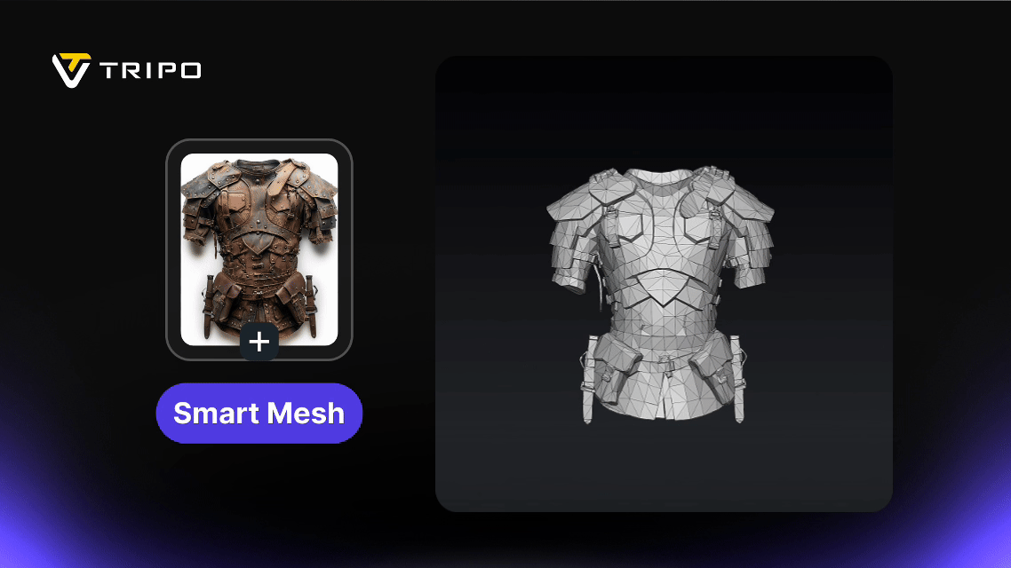 Smart Mesh wireframe output of body armor