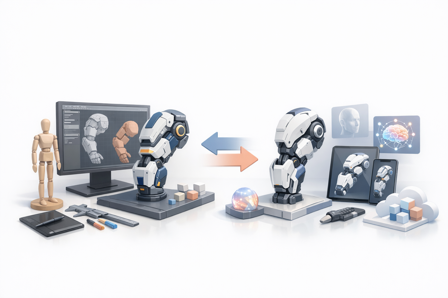 AI 工具与传统方法对比示意图