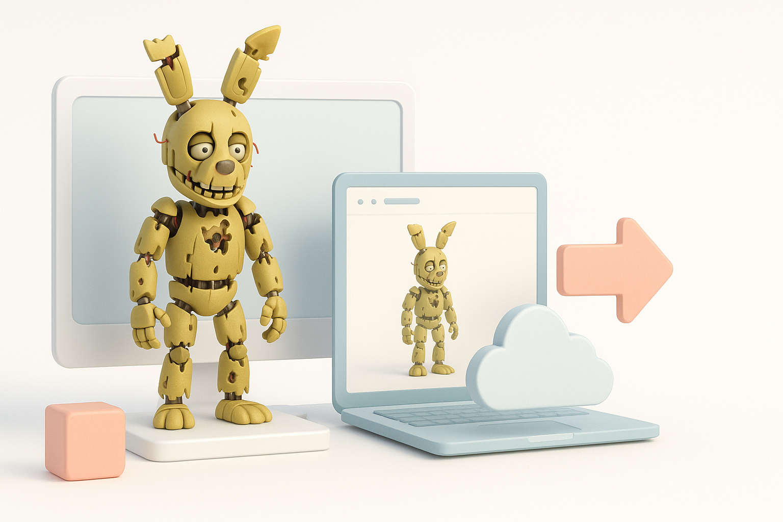 导出、分享和使用你的 Springtrap 模型示意图