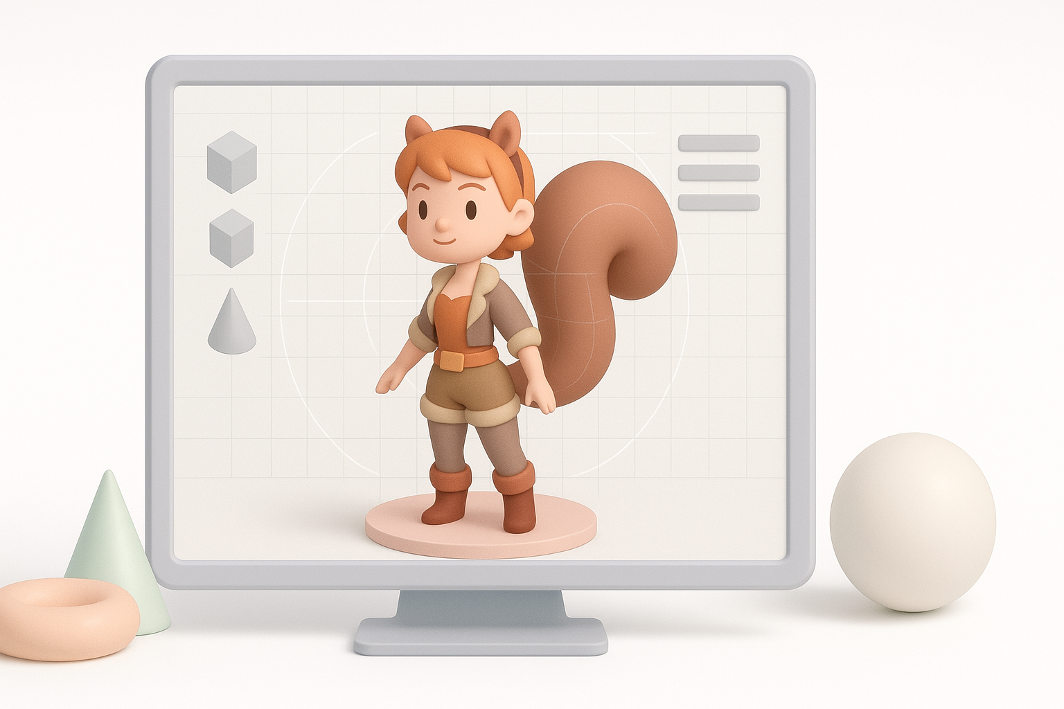 Step-by-Step Guide: Modeling Squirrel Girl in 3D illustration