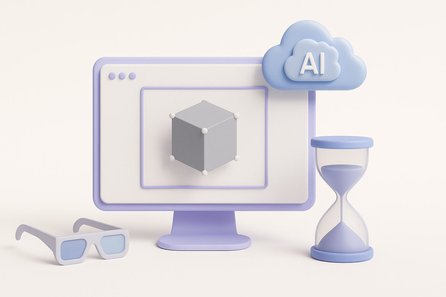 利用 AI 工具加速 3D 模型创作示意图