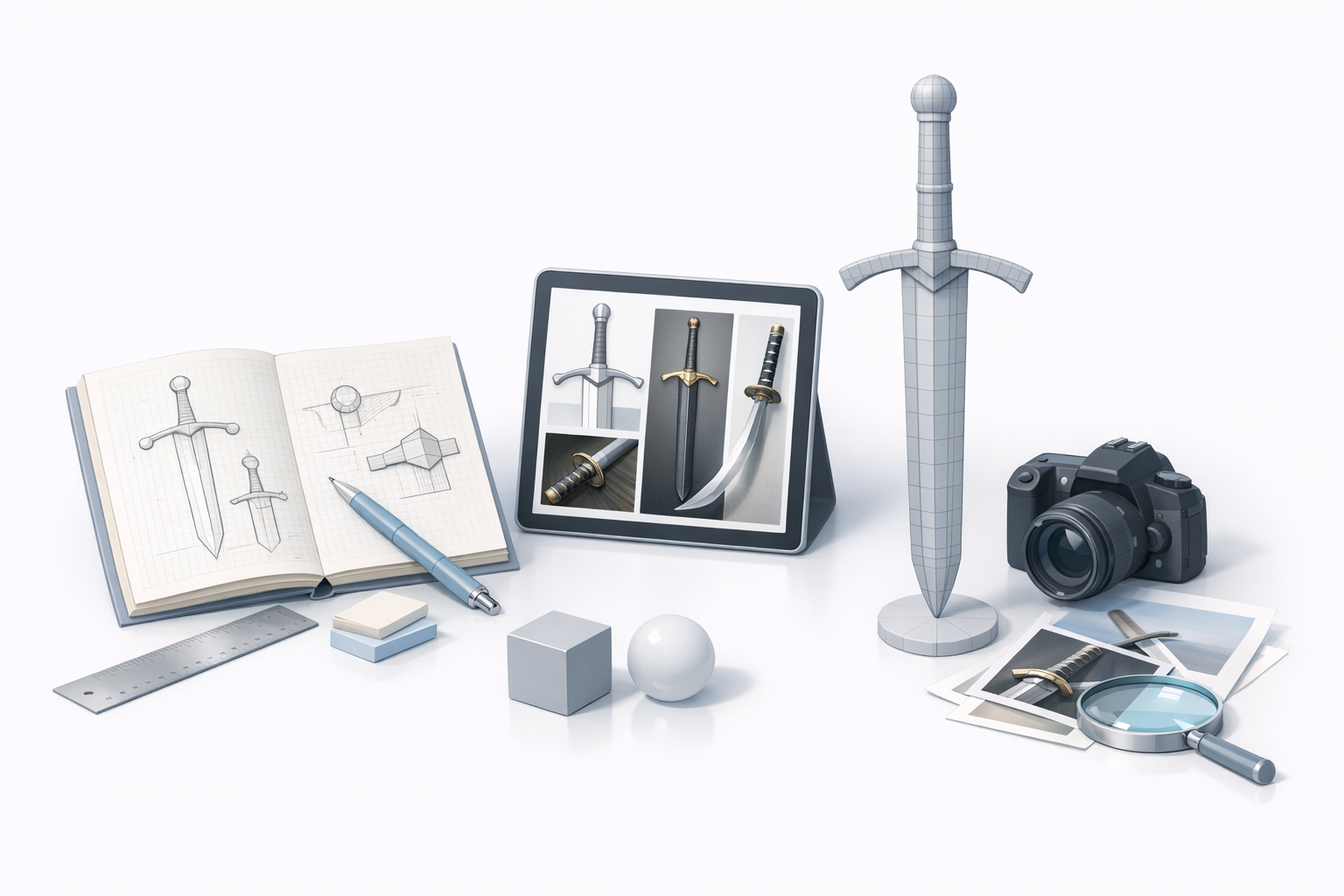 Planning and Reference Gathering for Sword Models illustration