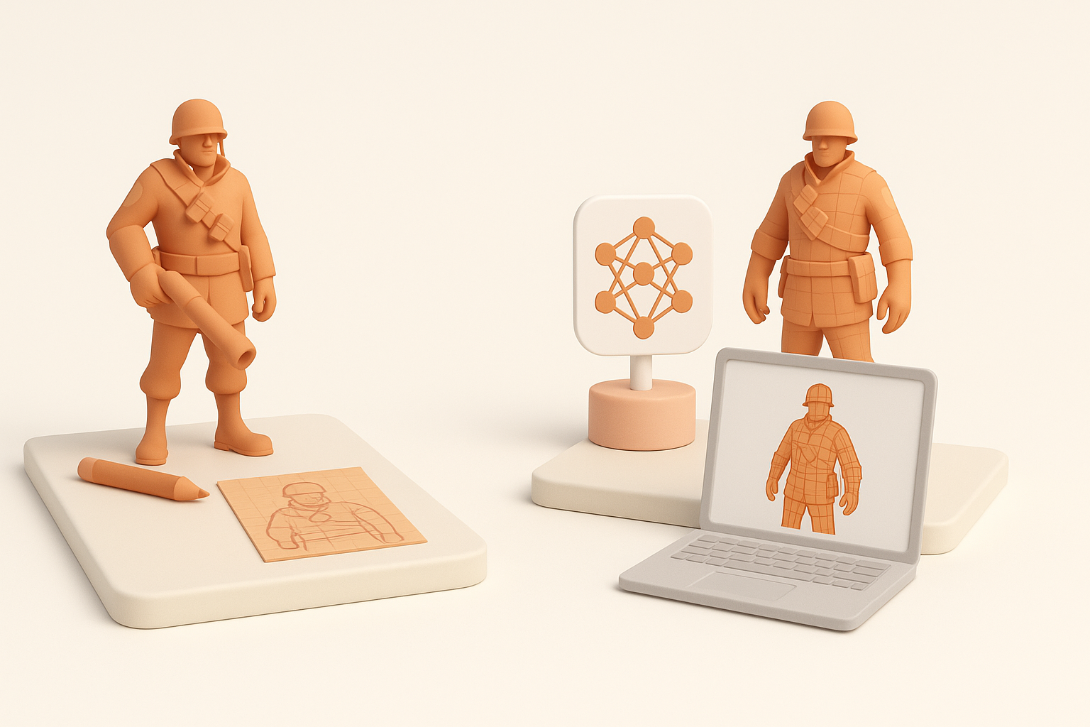 对比:手动 vs. AI 辅助的 TF2 模型创建插图