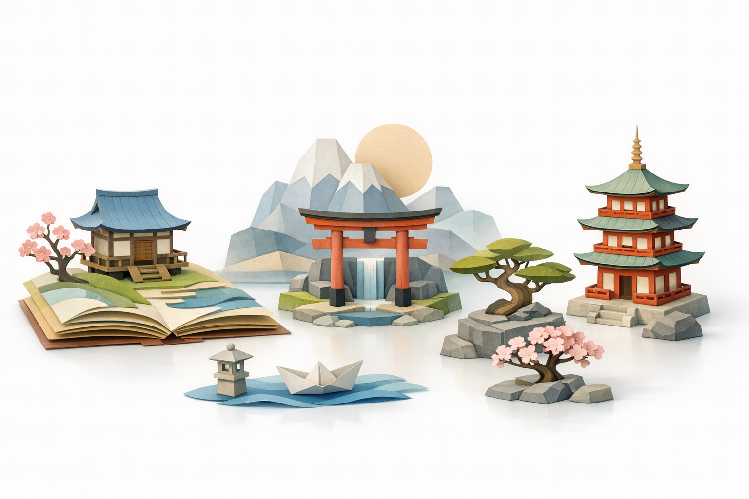 理解 Tengami 独特 3D 艺术风格示意图