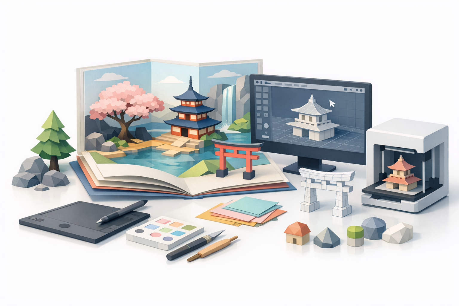 高效 3D 制作：我使用的工具与技巧示意图