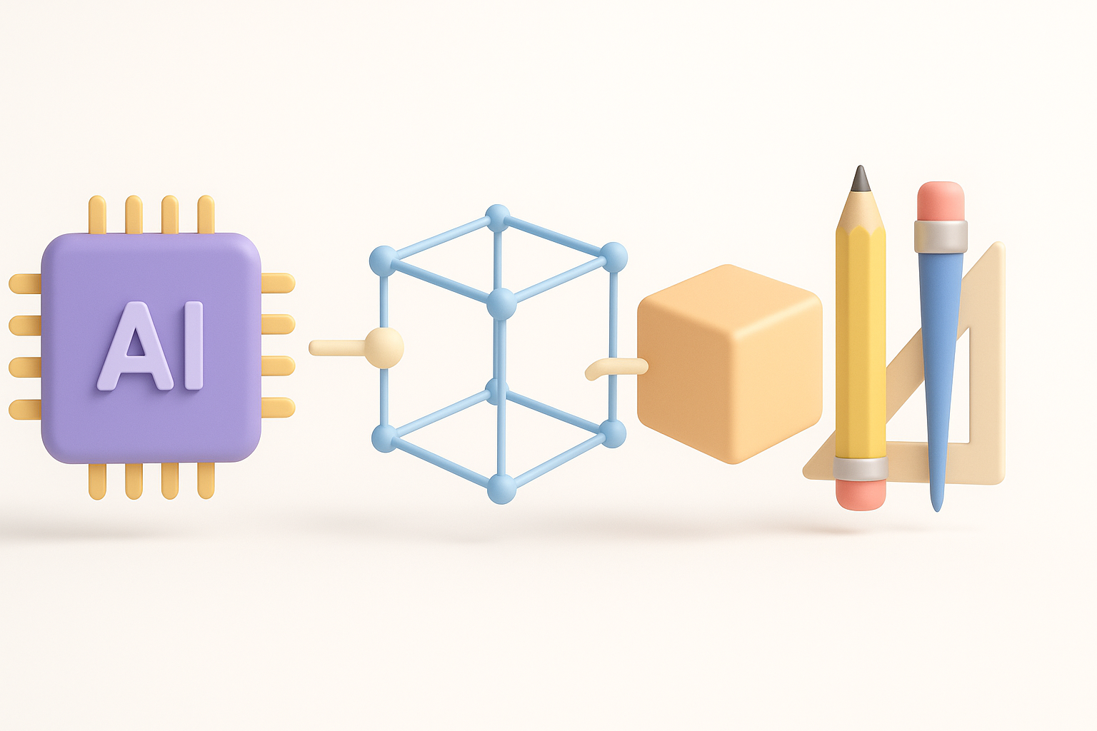 AI工具与3D模型创建替代方法示意图