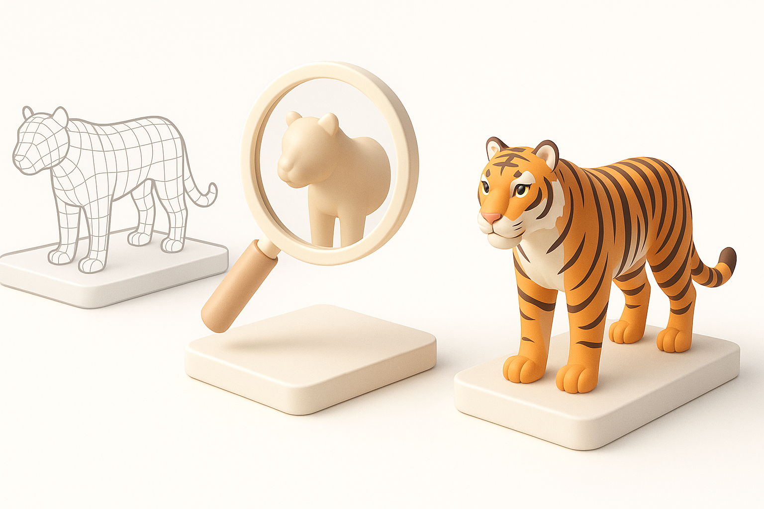 トラ3Dモデル制作の概要イラスト