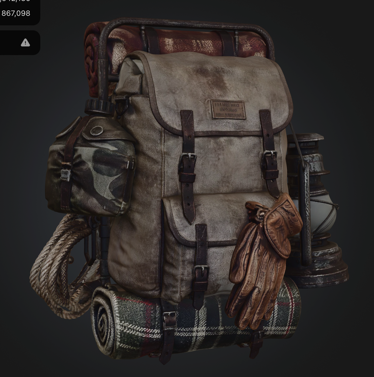 Meshy backpack texture result