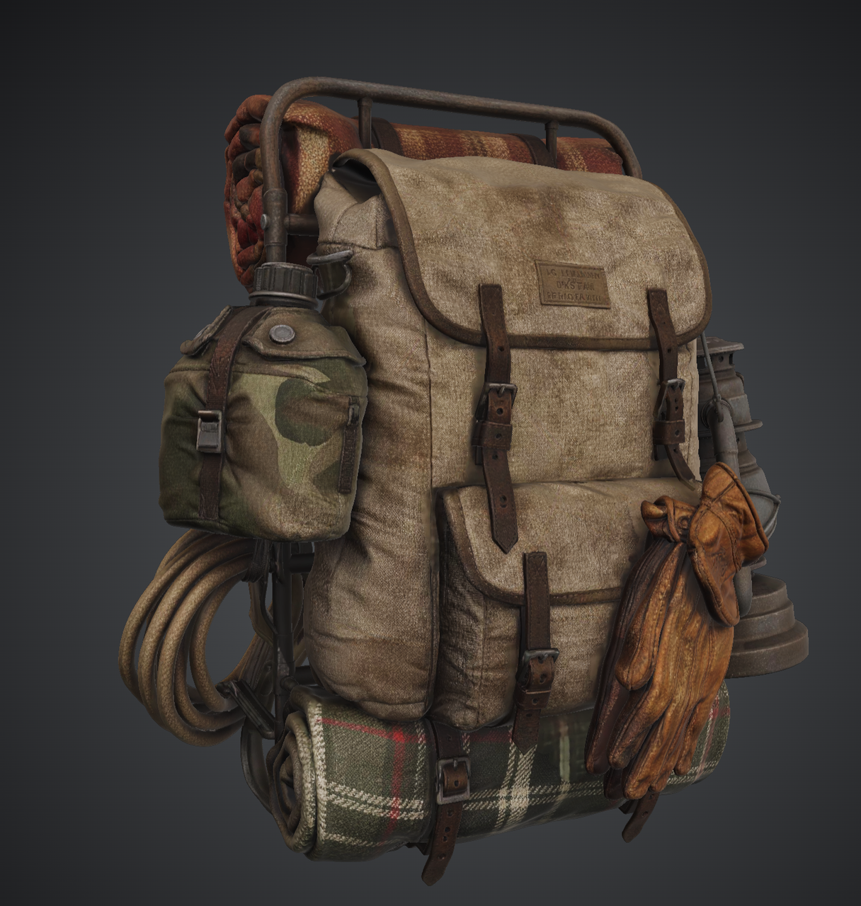 Tripo 4K backpack texture result