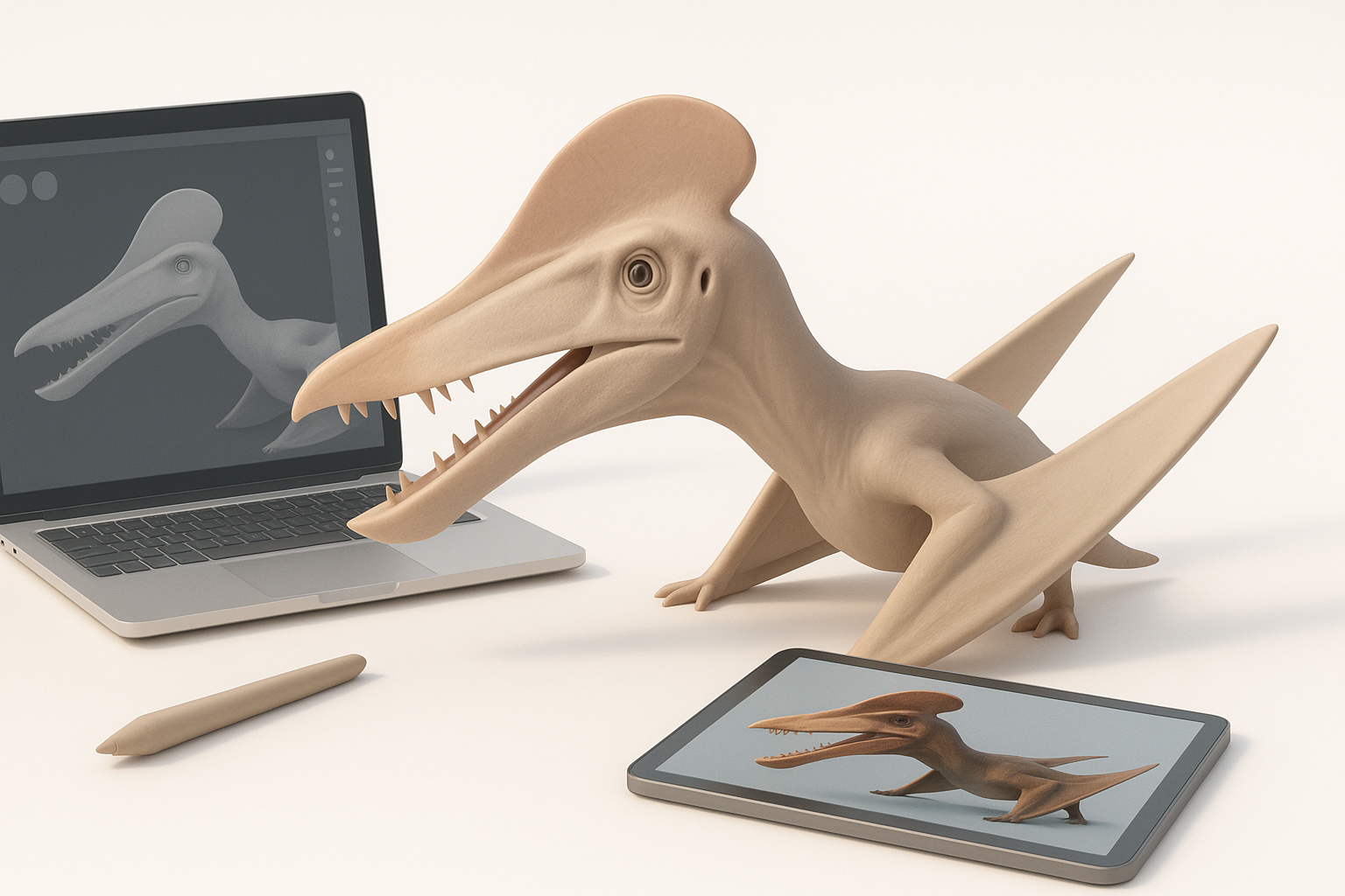 选择合适的脊颌翼龙3D创作工具示意图