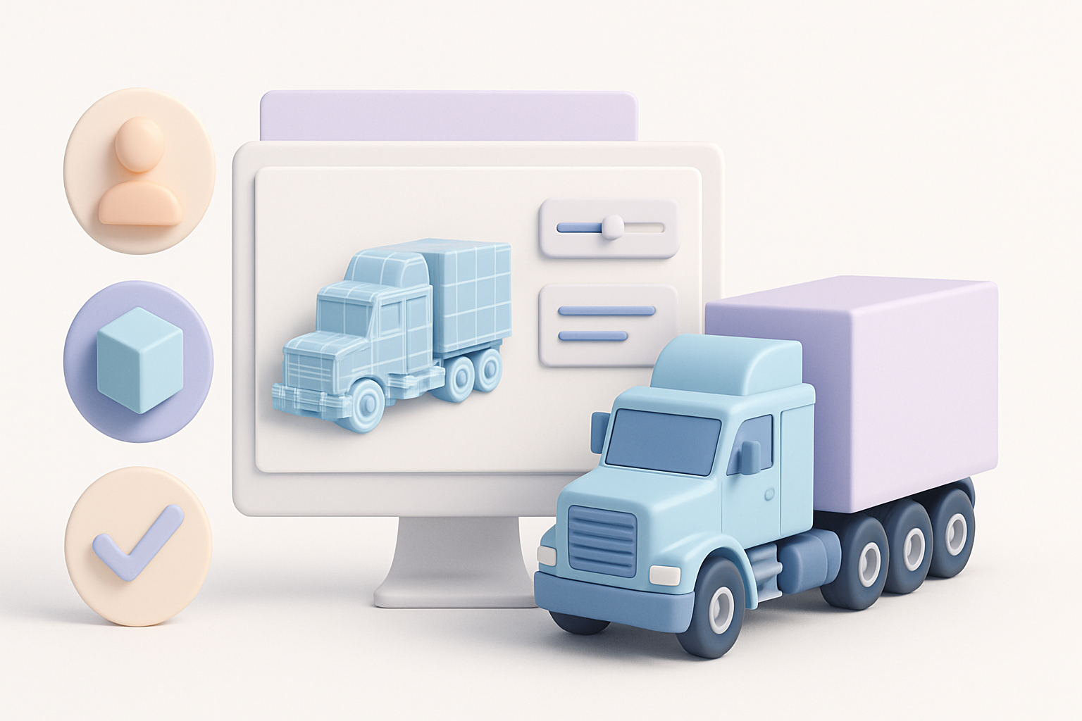 核心要点总结：卡车3D建模的关键经验示意图
