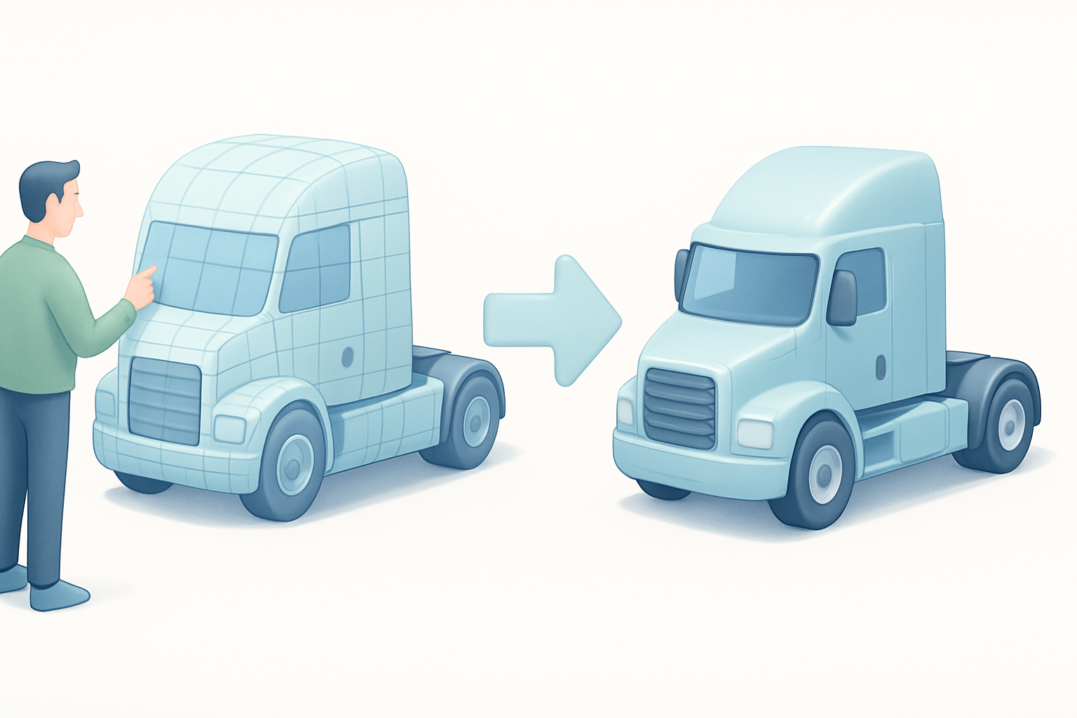 选择合适的卡车3D模型创建方案示意图