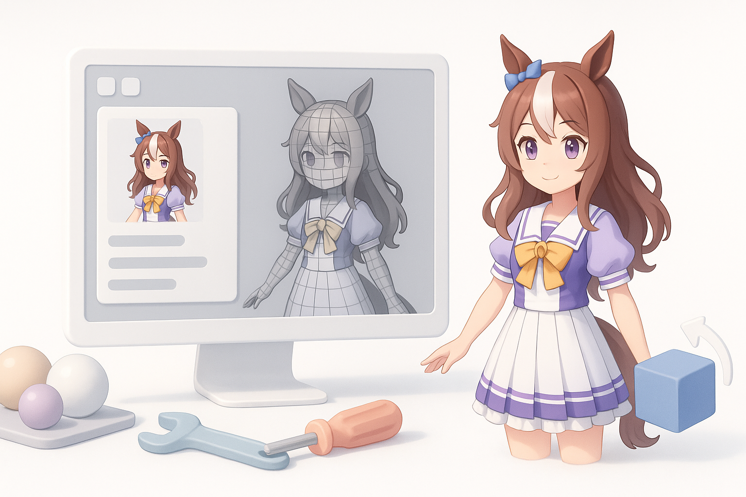 Overview of Uma Musume 3D Models illustration