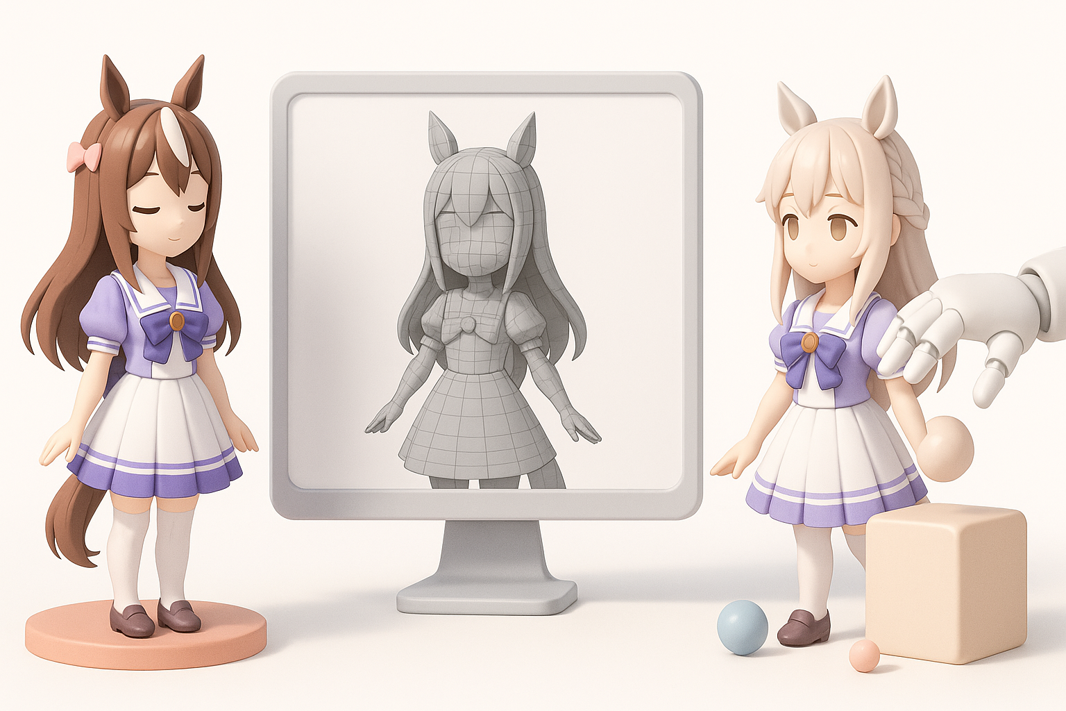 Comparing AI-Powered and Traditional 3D Creation Methods illustration