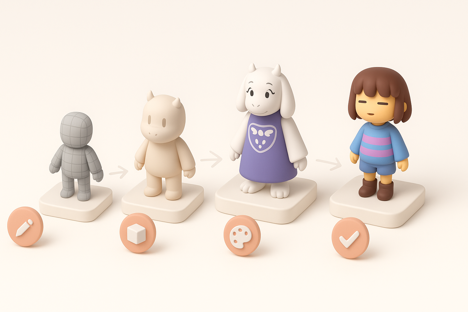 My Step-by-Step Workflow for Undertale 3D Models illustration