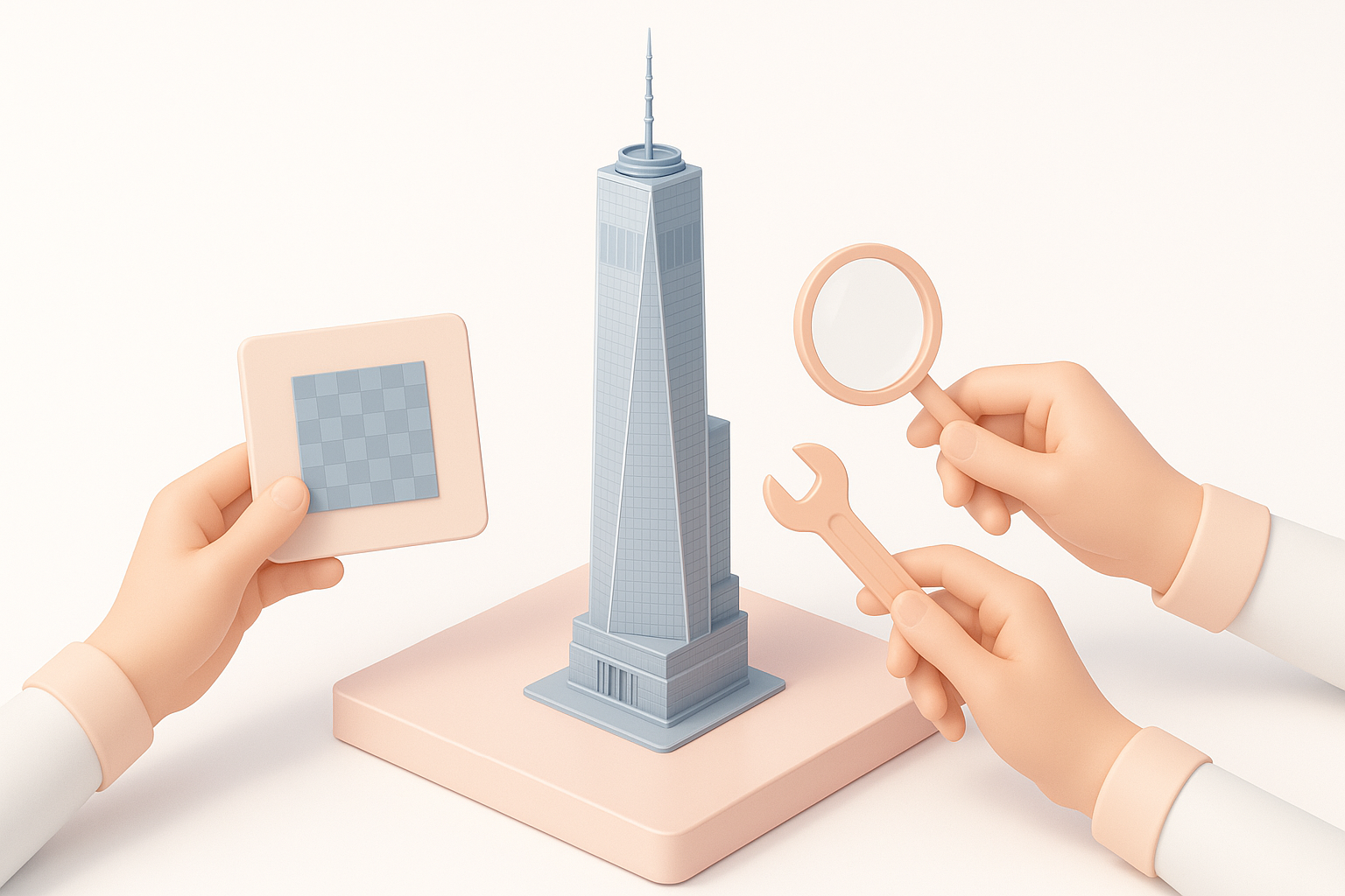 贴图、细化与优化示意图