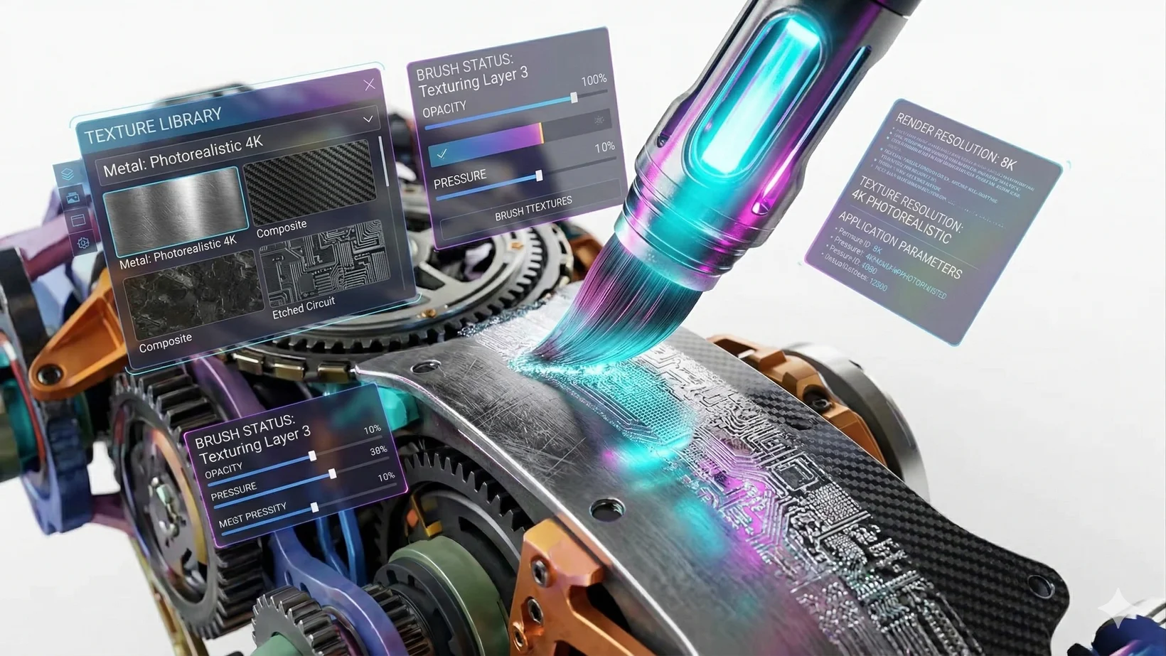 High-definition 3D texture painting interface