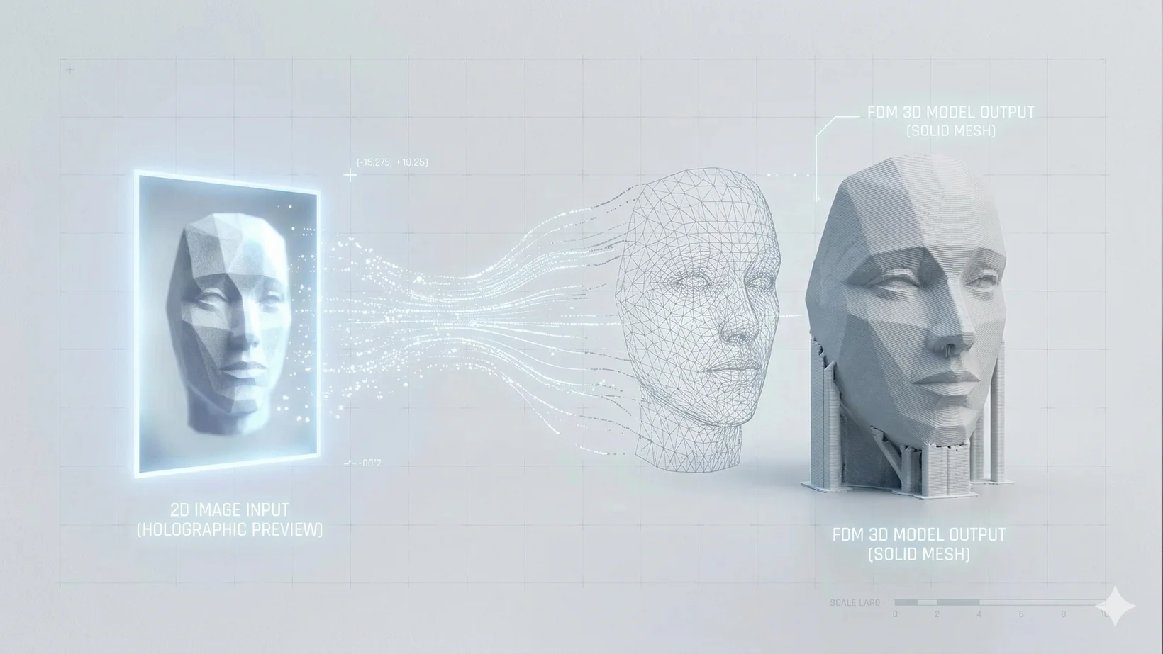 A seamless workflow from 2D image to a 3D printed model