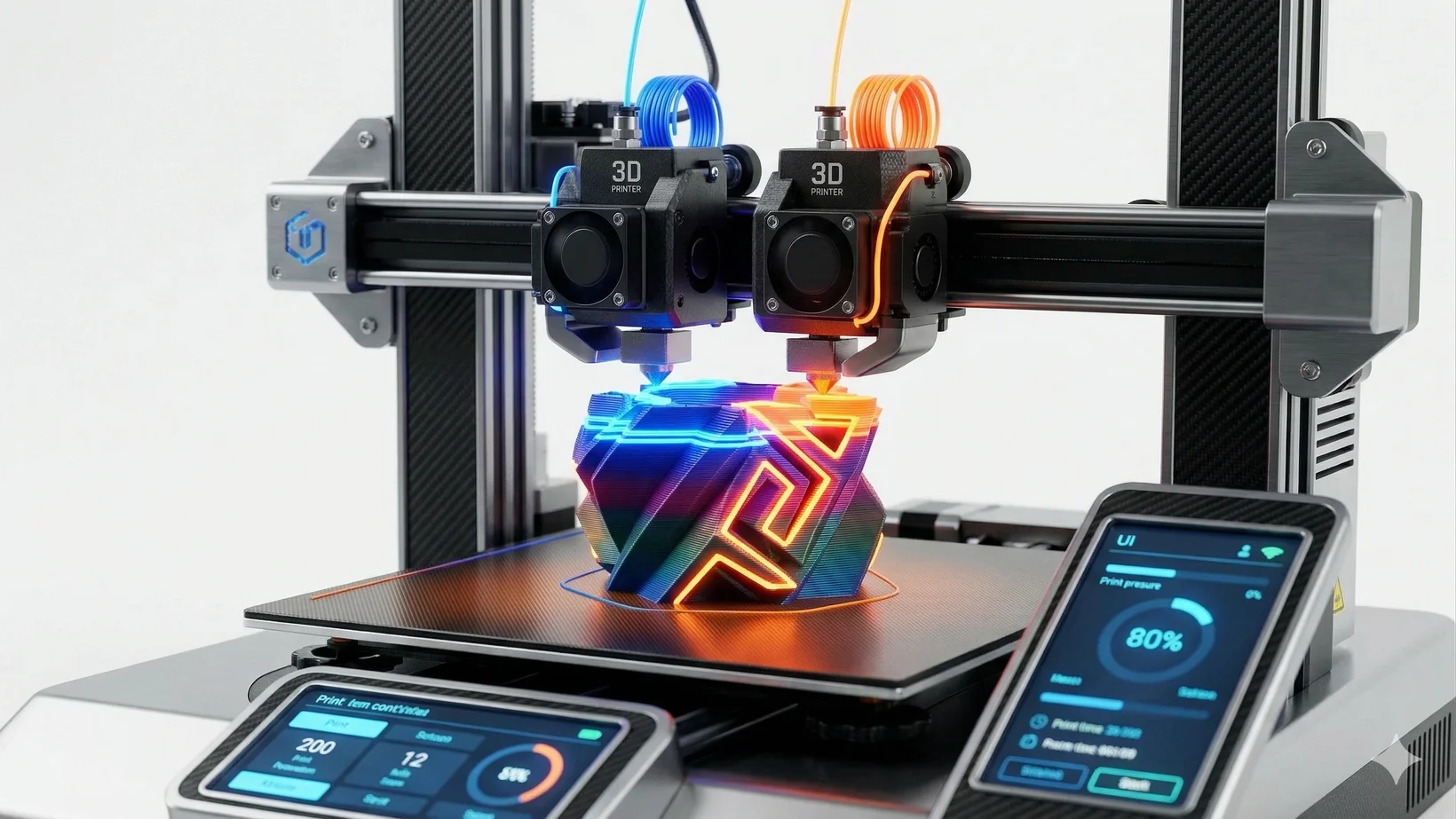 Dual extrusion 3D printing process