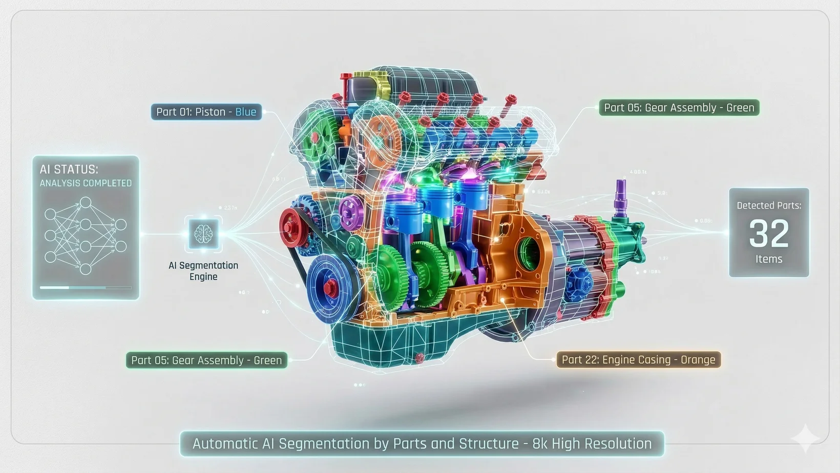 AI-driven 3D model segmentation interface
