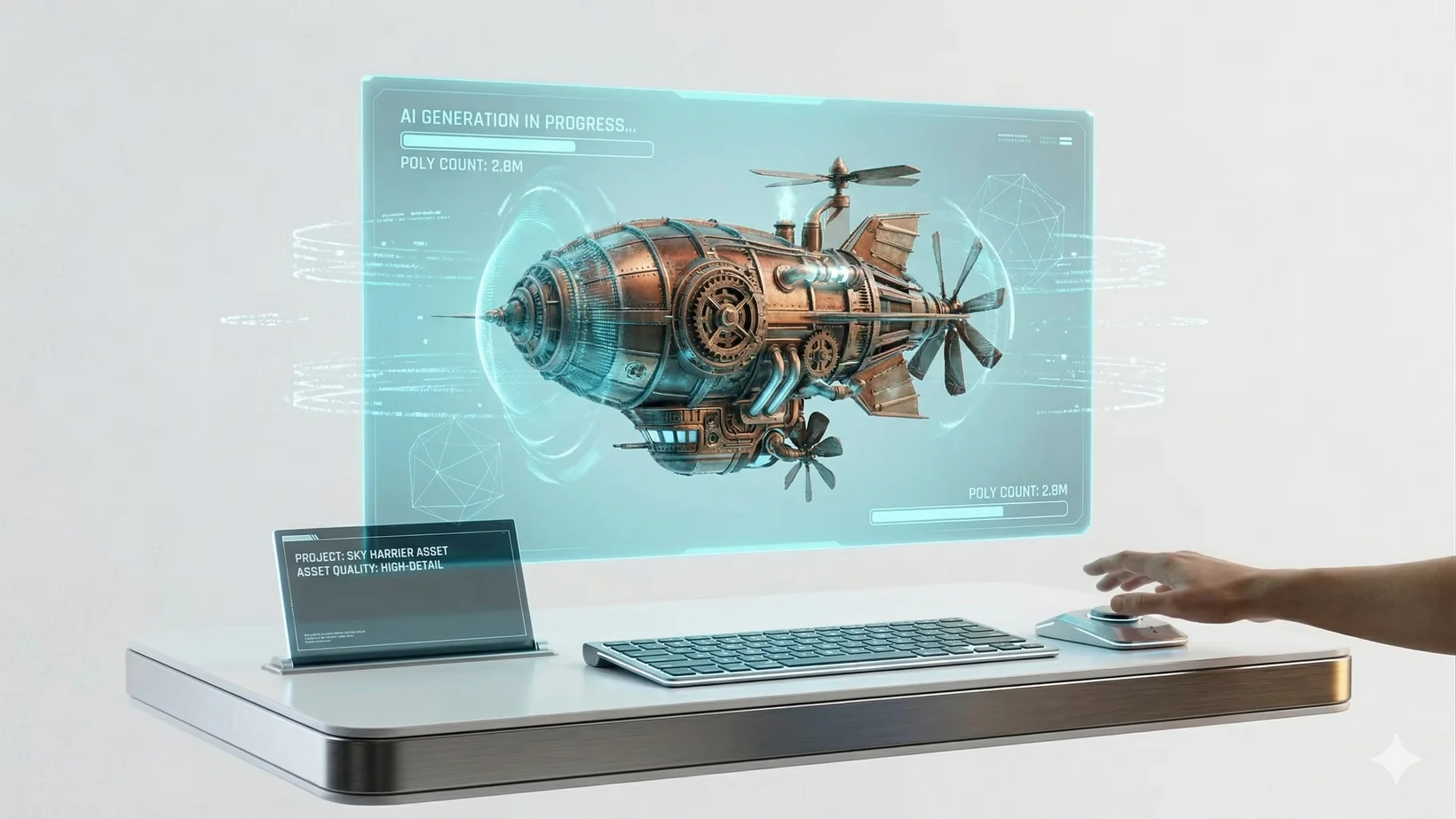 AI 3D modeling hologram