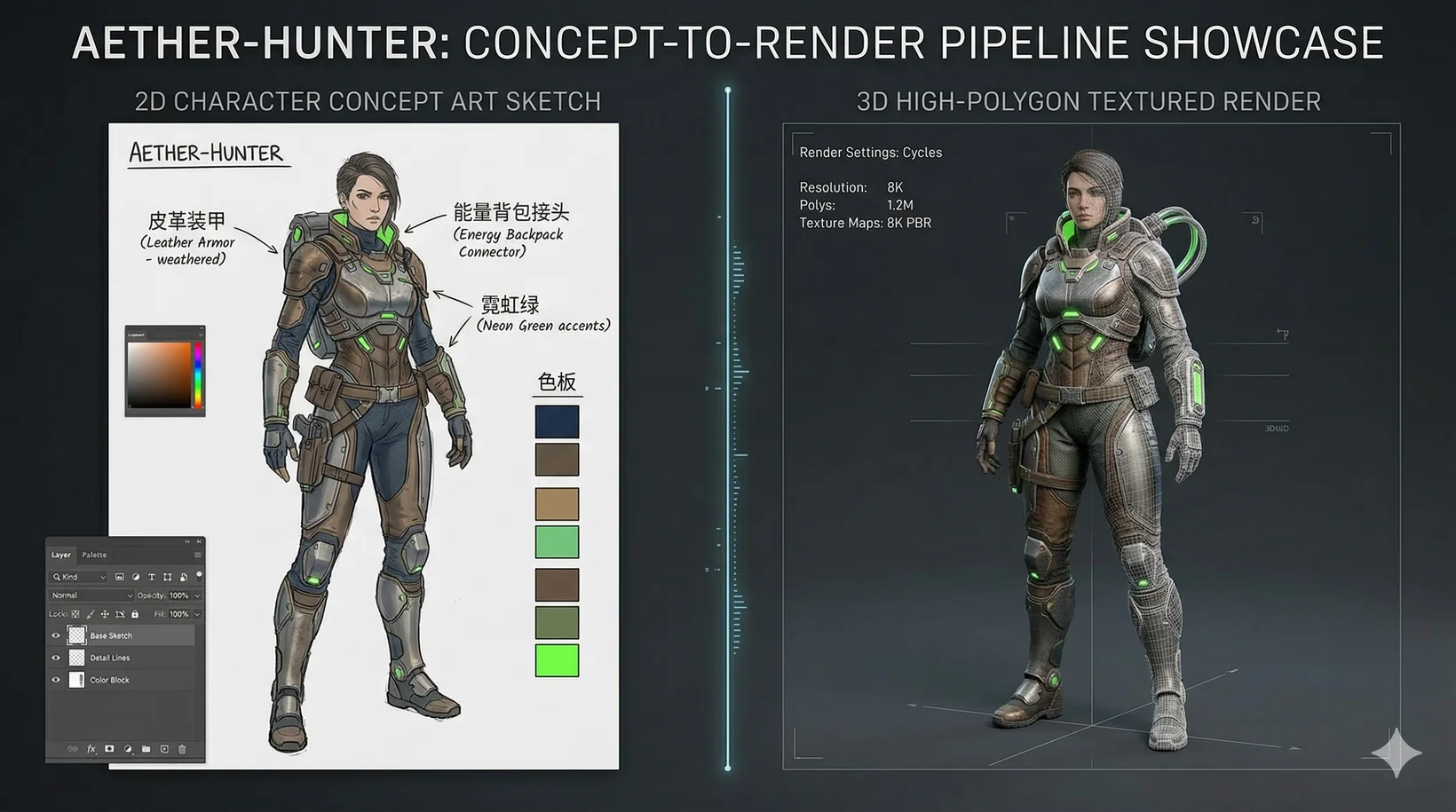 Concept Art to 3D Model Transformation