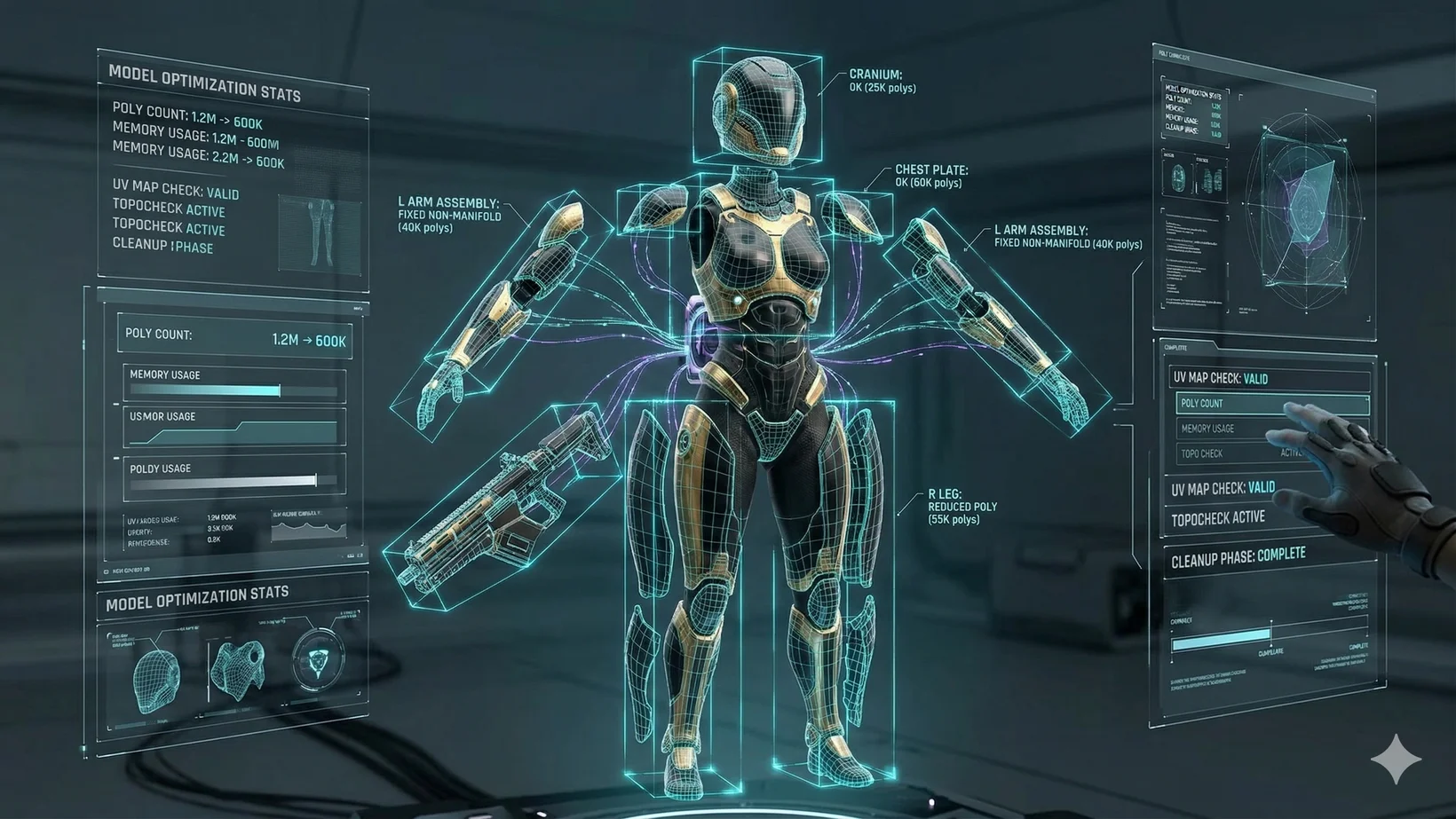 3D model segmentation and geometry cleanup process
